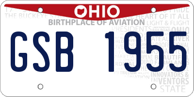OH license plate GSB1955