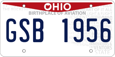 OH license plate GSB1956