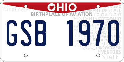 OH license plate GSB1970