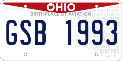 OH license plate GSB1993