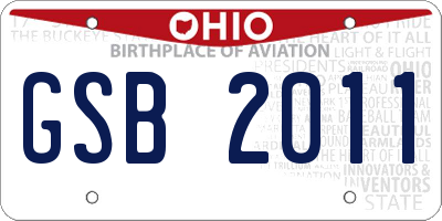 OH license plate GSB2011