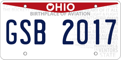 OH license plate GSB2017