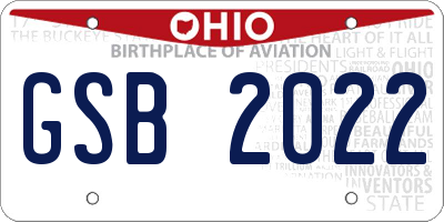 OH license plate GSB2022