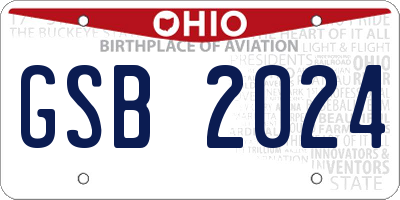 OH license plate GSB2024