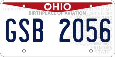 OH license plate GSB2056