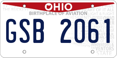 OH license plate GSB2061
