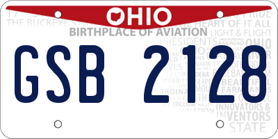 OH license plate GSB2128