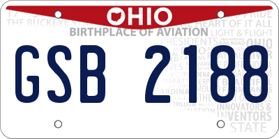 OH license plate GSB2188