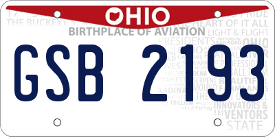 OH license plate GSB2193
