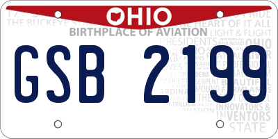 OH license plate GSB2199