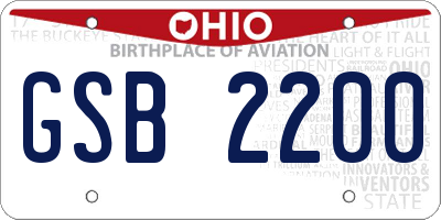 OH license plate GSB2200