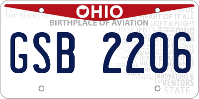 OH license plate GSB2206