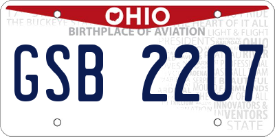 OH license plate GSB2207