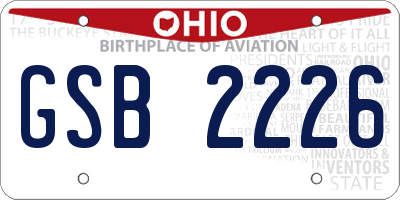 OH license plate GSB2226