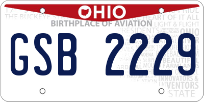 OH license plate GSB2229