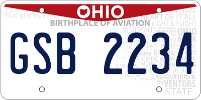 OH license plate GSB2234