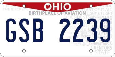 OH license plate GSB2239