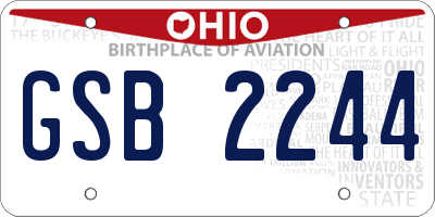 OH license plate GSB2244