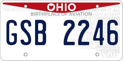 OH license plate GSB2246