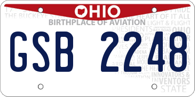 OH license plate GSB2248
