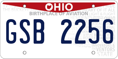 OH license plate GSB2256