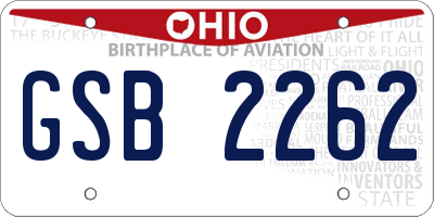 OH license plate GSB2262