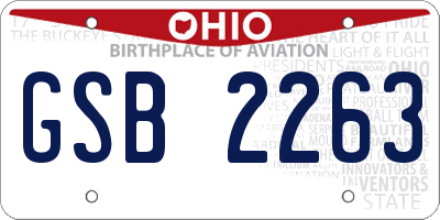 OH license plate GSB2263