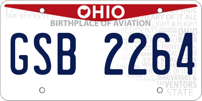 OH license plate GSB2264