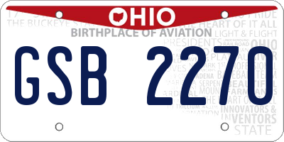 OH license plate GSB2270