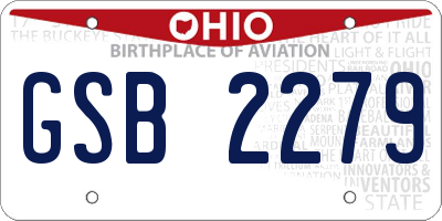 OH license plate GSB2279