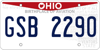 OH license plate GSB2290