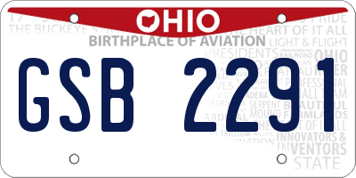 OH license plate GSB2291