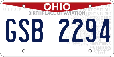 OH license plate GSB2294
