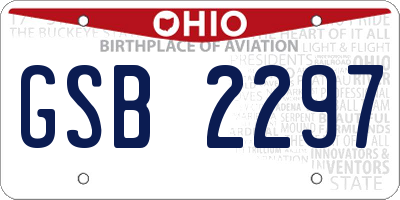 OH license plate GSB2297