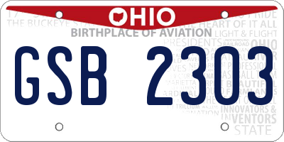 OH license plate GSB2303