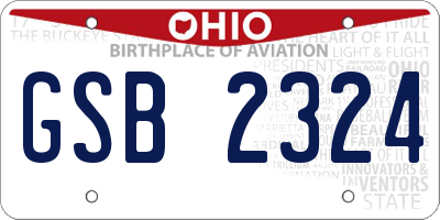 OH license plate GSB2324