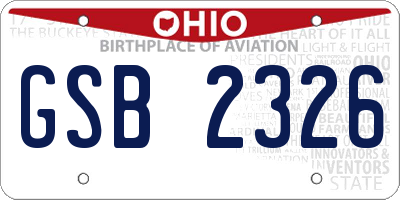 OH license plate GSB2326