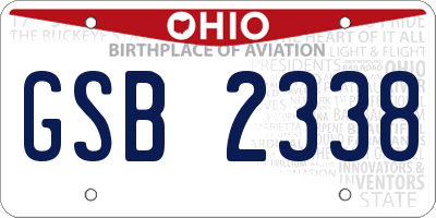 OH license plate GSB2338