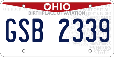 OH license plate GSB2339