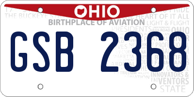 OH license plate GSB2368