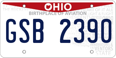 OH license plate GSB2390
