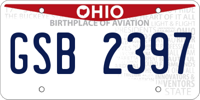 OH license plate GSB2397