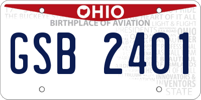 OH license plate GSB2401