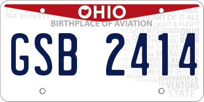 OH license plate GSB2414