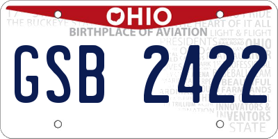 OH license plate GSB2422