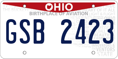 OH license plate GSB2423