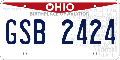 OH license plate GSB2424