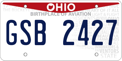 OH license plate GSB2427