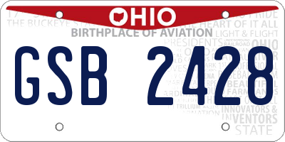 OH license plate GSB2428