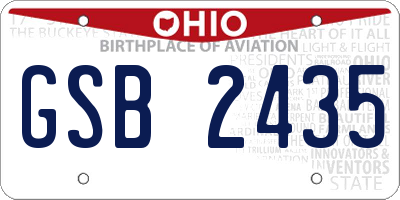 OH license plate GSB2435
